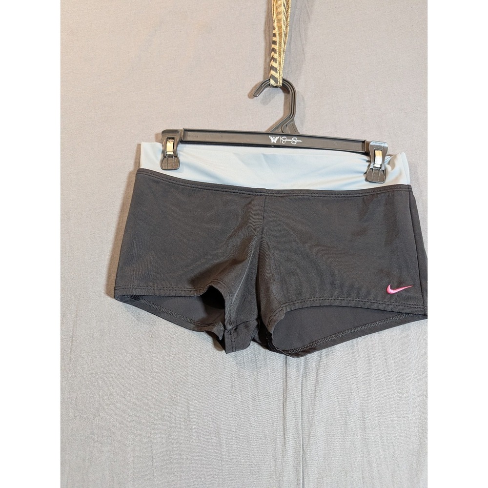 Nike Shorts Women's Size M Black Pink Logo Tint Workout Biker Dri-Fit Tights